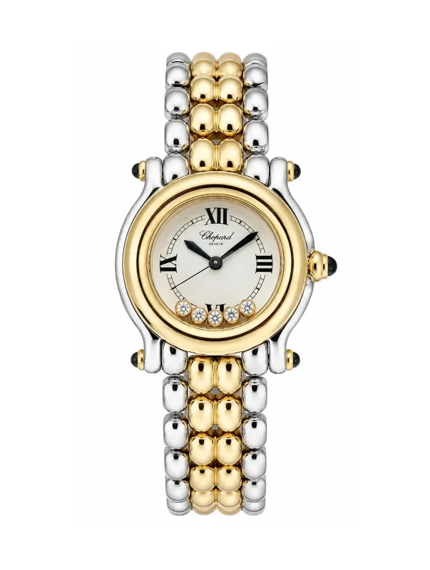 Chopard-Happy-Sport-Ladies-Watch-18k-Yellow-Gold-Steel-Quartz-Small-Model