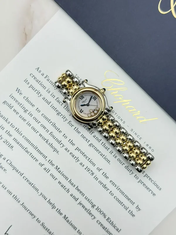 Chopard-Happy-Sport-Ladies-Watch-18k-Yellow-Gold-Steel-Quartz-Up