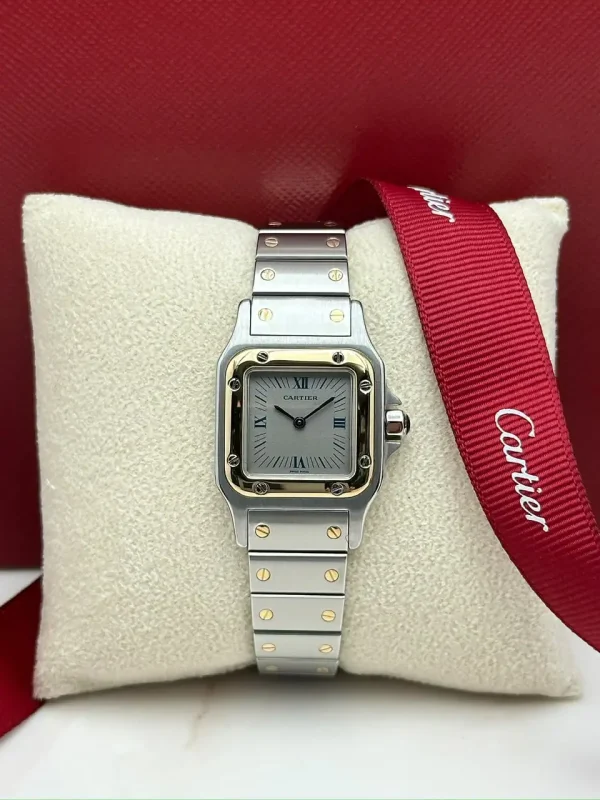 Santos-De-Cartier-Galbee-Watch-18k-Yellow-Gold-Stainless-Steel-Small-Model-Front