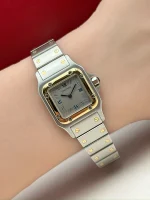 Santos-De-Cartier-Galbee-Watch-18k-Yellow-Gold-Stainless-Steel-Small-Model-Hand