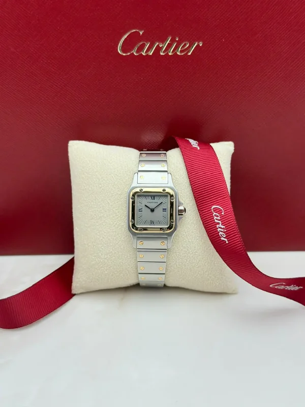 Santos-De-Cartier-Galbee-Watch-18k-Yellow-Gold-Stainless-Steel-Small-Model-Original