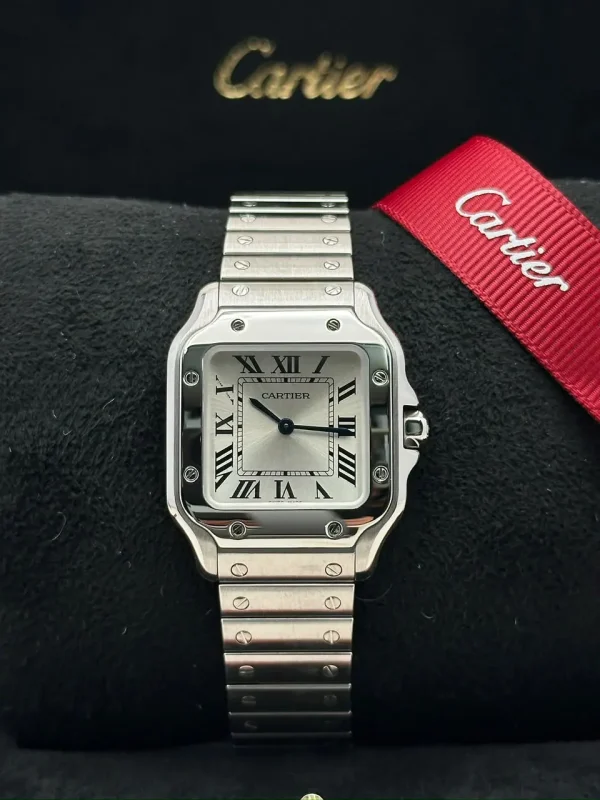 Santos-De-Cartier-Steel-Watch-WSSA0082-Silver-Dial-Quartz
