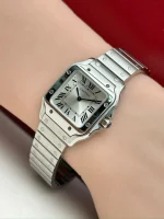 Santos-De-Cartier-Steel-Watch-WSSA0082-Small-Model-Silver-Dial-Side