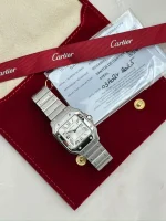 Santos-De-Cartier-Steel-Watch-WSSA0082-Small-Model-Silver-Dial-Up