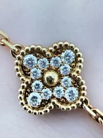 Van-Cleef-Arpels-Vintage-Alhambra-3-Malachite-Bracelet-18k-Yellow-Gold-Diamonds-Near