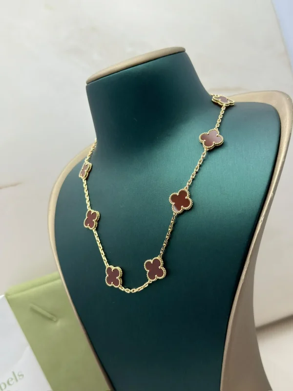 Van-Cleef-Arpels-Vintage-Alhambra-Necklace-10-Motifs-18k-Yellow-Gold-Carnelian-42
