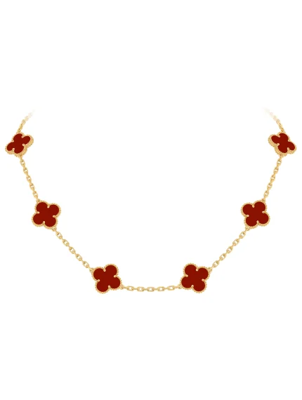 Van-Cleef-Arpels-Vintage-Alhambra-Necklace-10-Motifs-VCARD40600-18k-Yellow-Gold-Carnelian-42
